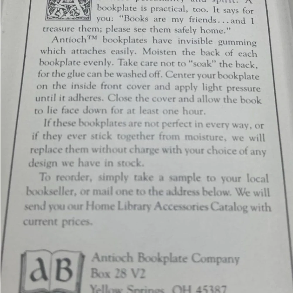 Vintage Antioch Bookplates RARE Sealed in Box Butterfly Design set of 50 USA